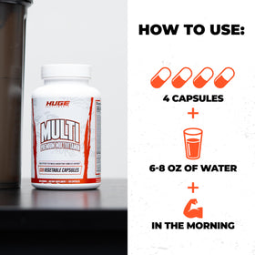 Huge Supplements Huge Multi Multivitamine pour Hommes 120 Capsules - emballage