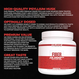 Huge Supplements Poudre de Psyllium 10g - vue latérale de l'emballage