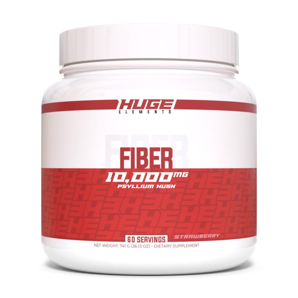 Huge Supplements Psyllium Husk 10g en poudre saveur fraise, vue avant