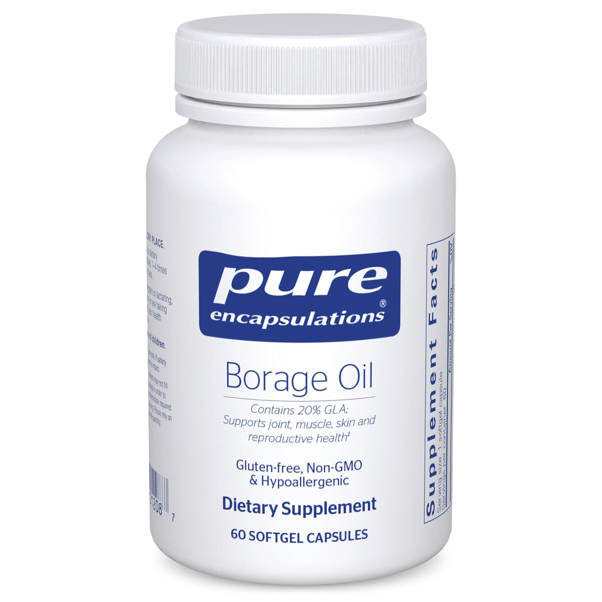 Huile de Bourrache Pure Encapsulations 60 capsules molles vue de face