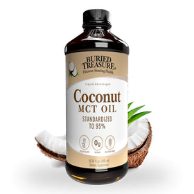 Huile de coco MCT Buried Treasure 16,54 fl oz bouteille avant
