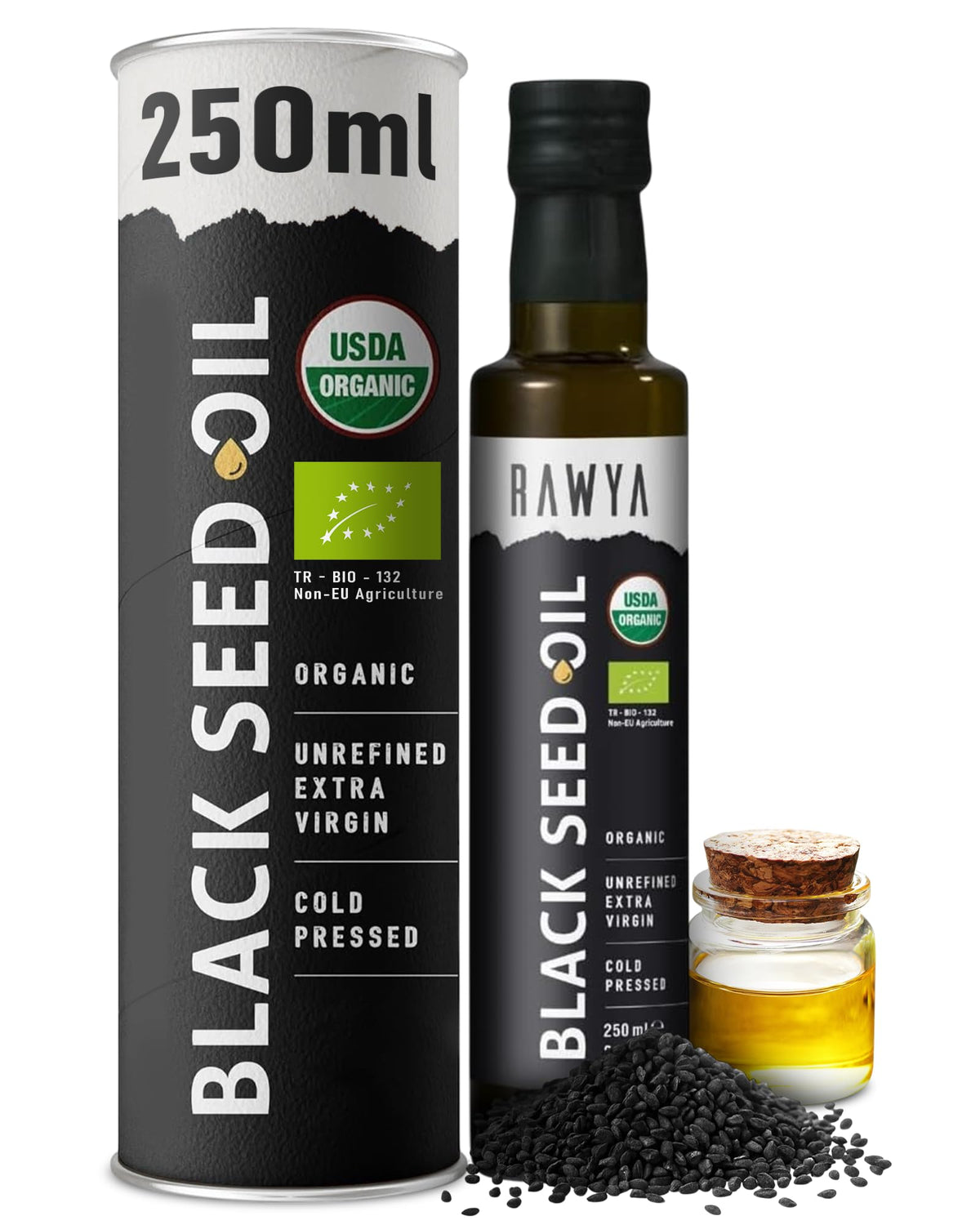 Huile de Graine Noire RAWYA 250 ml bouteille en verre