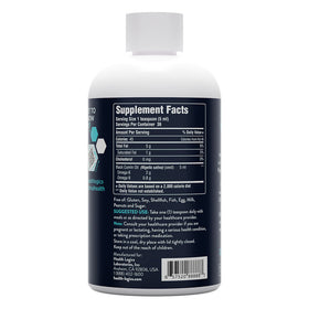 Huile de graines noires Health Logics sur fond blanc