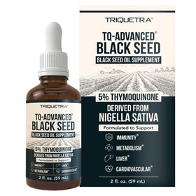 Huile de Graines Noires Triquetra Health bouteille en verre vue de face