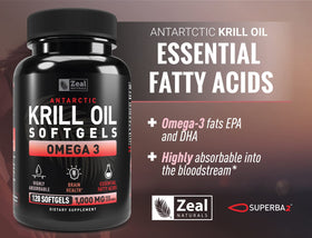 Huile de Krill 1000mg sur un fond neutre