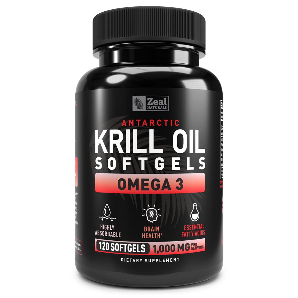 Huile de Krill 1000mg Zeal Naturals gélules molles vue de face