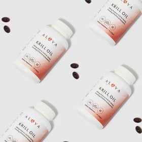 Huile de krill Alaya Naturals avec ingrédients listés