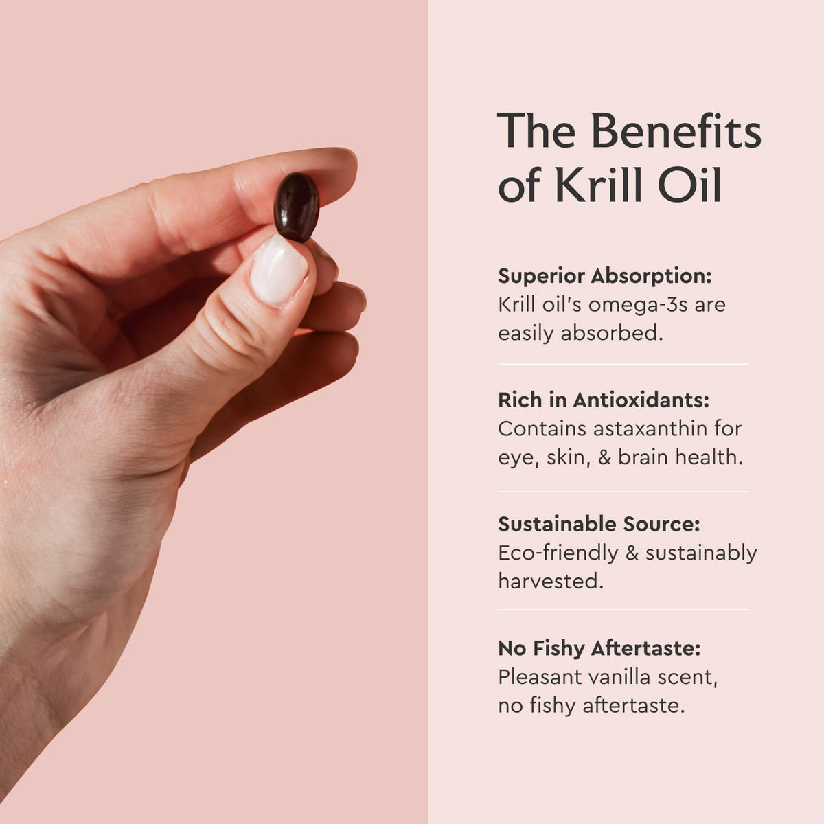 Huile de krill Alaya Naturals sur une table en bois