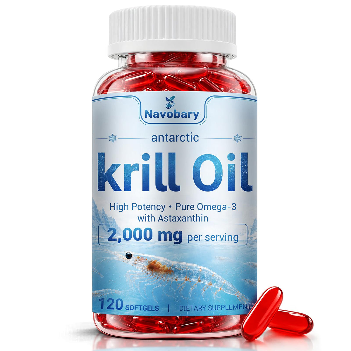 Huile de Krill Navobary 2000mg gélules souples avant