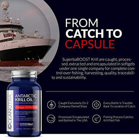 Huile de Krill Pure Oceanutra 1000mg, gélule ouverte