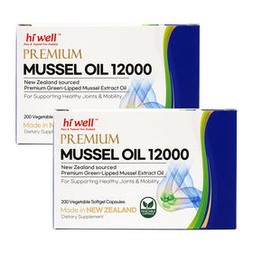 Huile de Moules à Lèvres Vertes HI WELL 200 Capsules Softgel vue de face