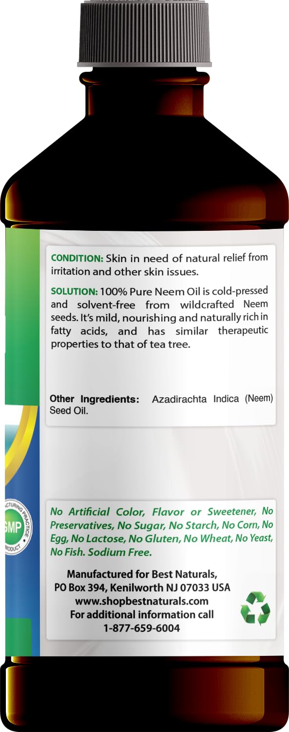 Huile de Neem Best Naturals pour les soins capillaires