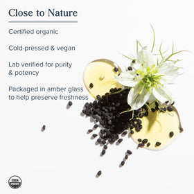 Huile de nigelle bio HERITAGE STORE dans un cadre naturel