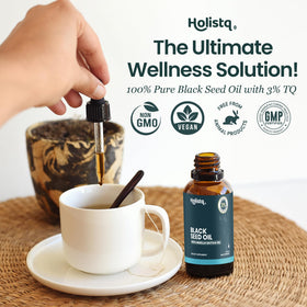 Huile de nigelle HOLISTQ dans un cadre naturel