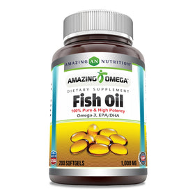 Huile de Poisson Amazing Nutrition 1000 mg bouteille vue avant