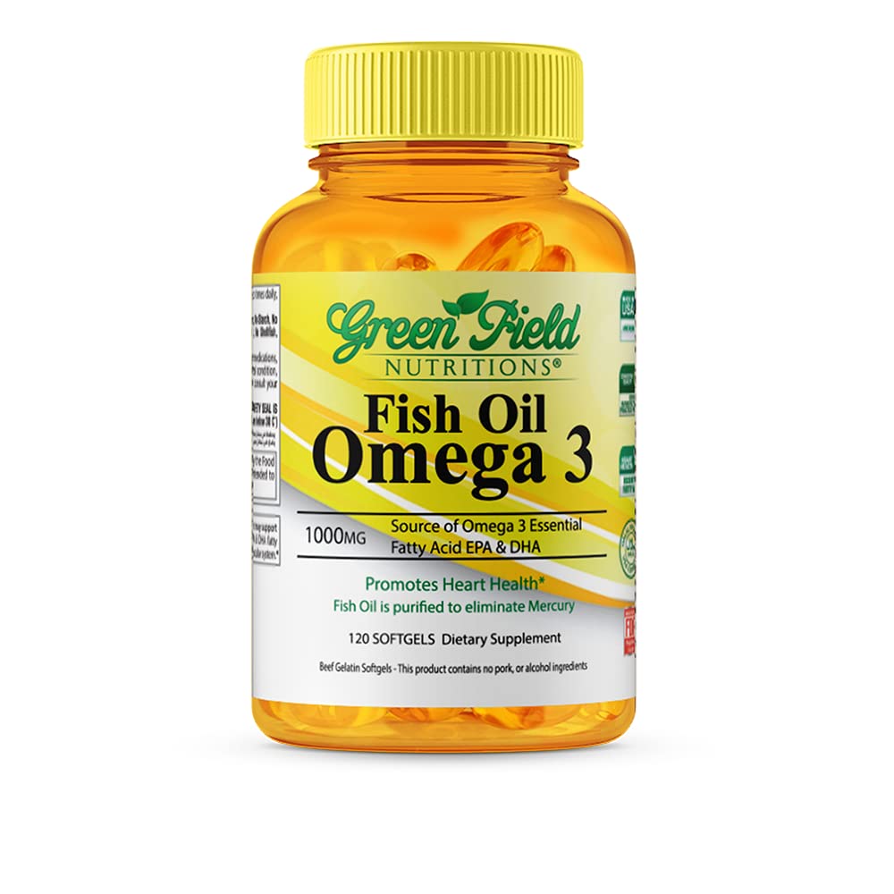 Huile de Poisson Halal 1000mg GREEN FIELD NUTRITIONS vue avant