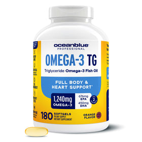 Huile de Poisson Omega-3 rTG Oceanblue, gélules de 180 unités