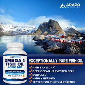 Huile de poisson Omega-3 sauvage 4 080 mg avec citrons frais