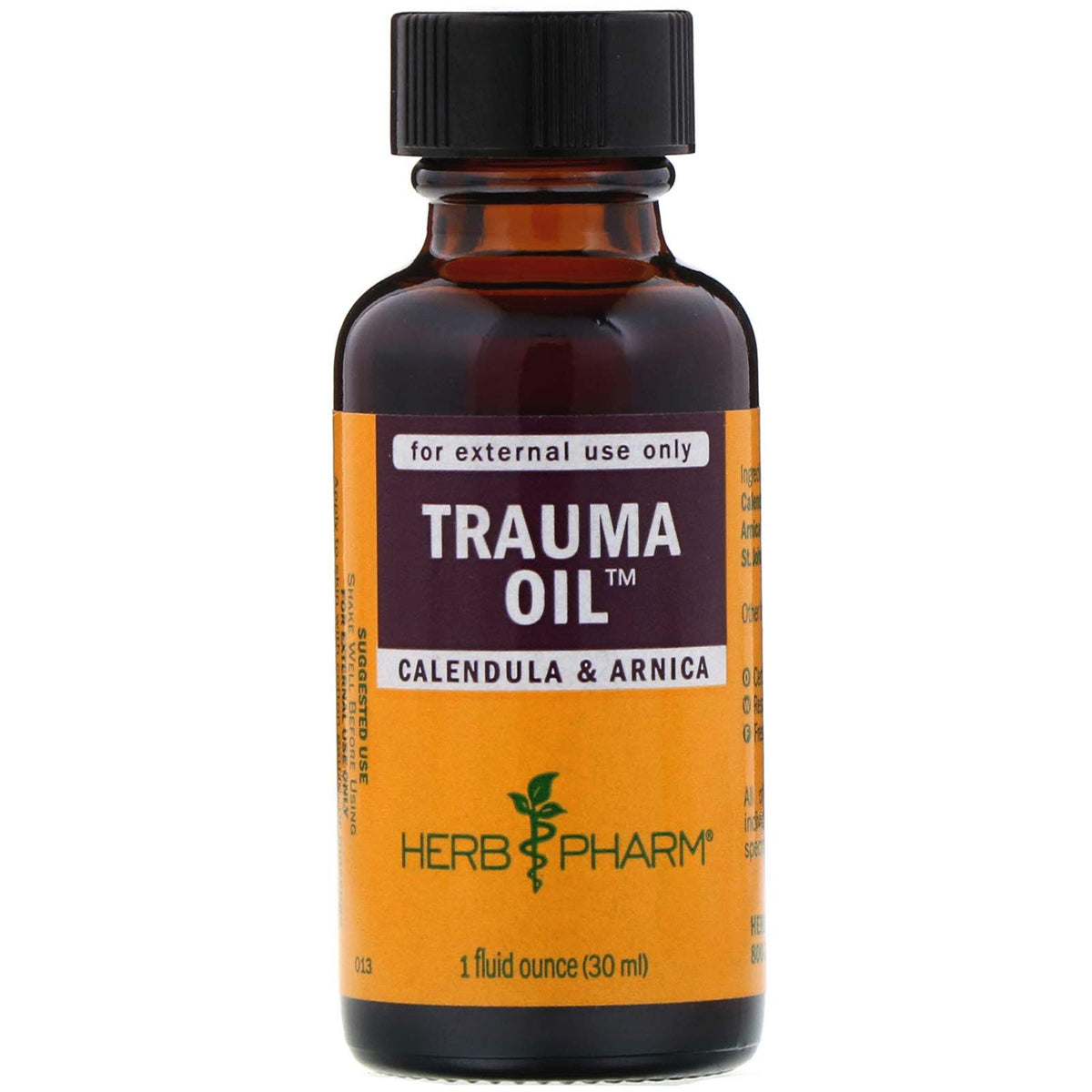 Huile de traumatologie Herb Pharm 70g avec étiquette visible