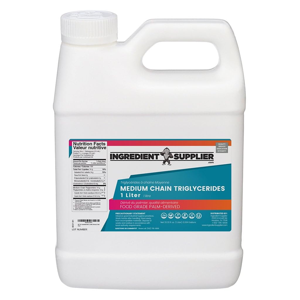 Huile MCT 1L Glycerin Supplier en bouteille avec étiquette