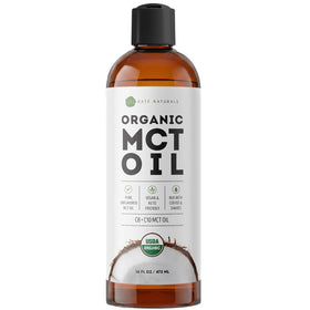 Huile MCT Bio Kate Naturals 16 fl oz vue avant avec étiquette
