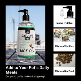 Huile MCT Nature's Diet servie dans un bol pour animaux