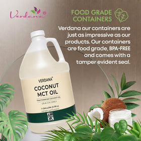 Huile MCT Verdana 1 Gallon avec un bol de noix de coco