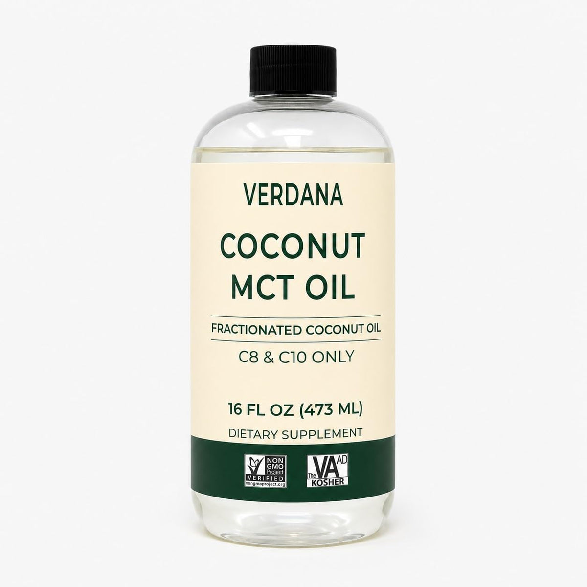 Huile MCT Verdana 100% coco 16 oz vue avant