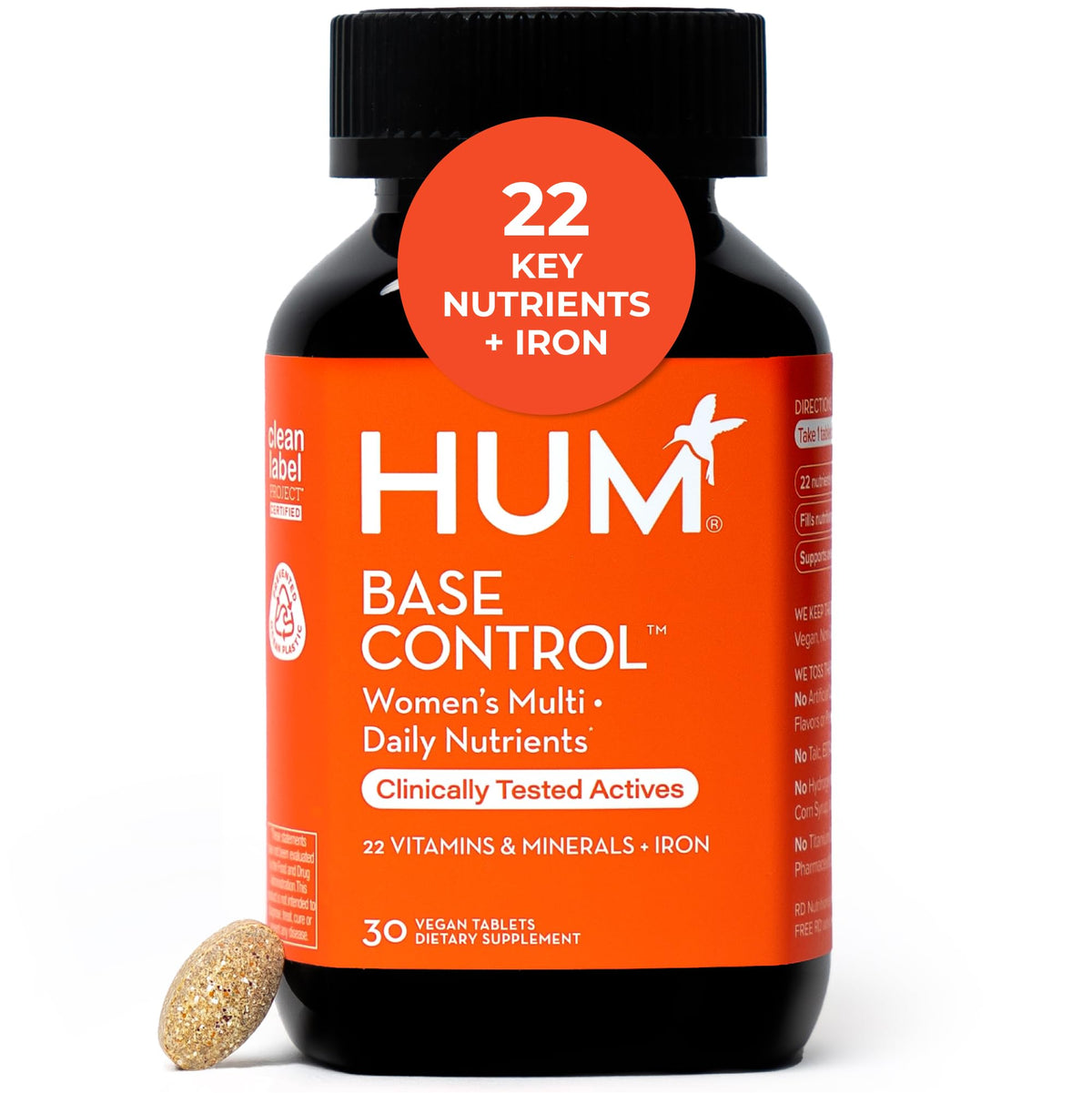 HUM Base Control Multivitamine Femme 22 Vitamines et Minéraux, emballage avant
