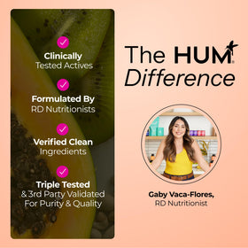 HUM Base Control Multivitamine Femme, dimensions du produit sur une balance
