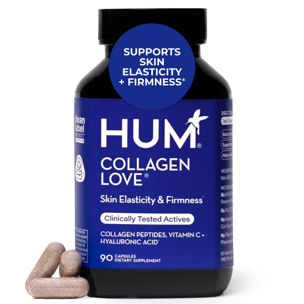 HUM Collagen Love 90 capsules vue de face