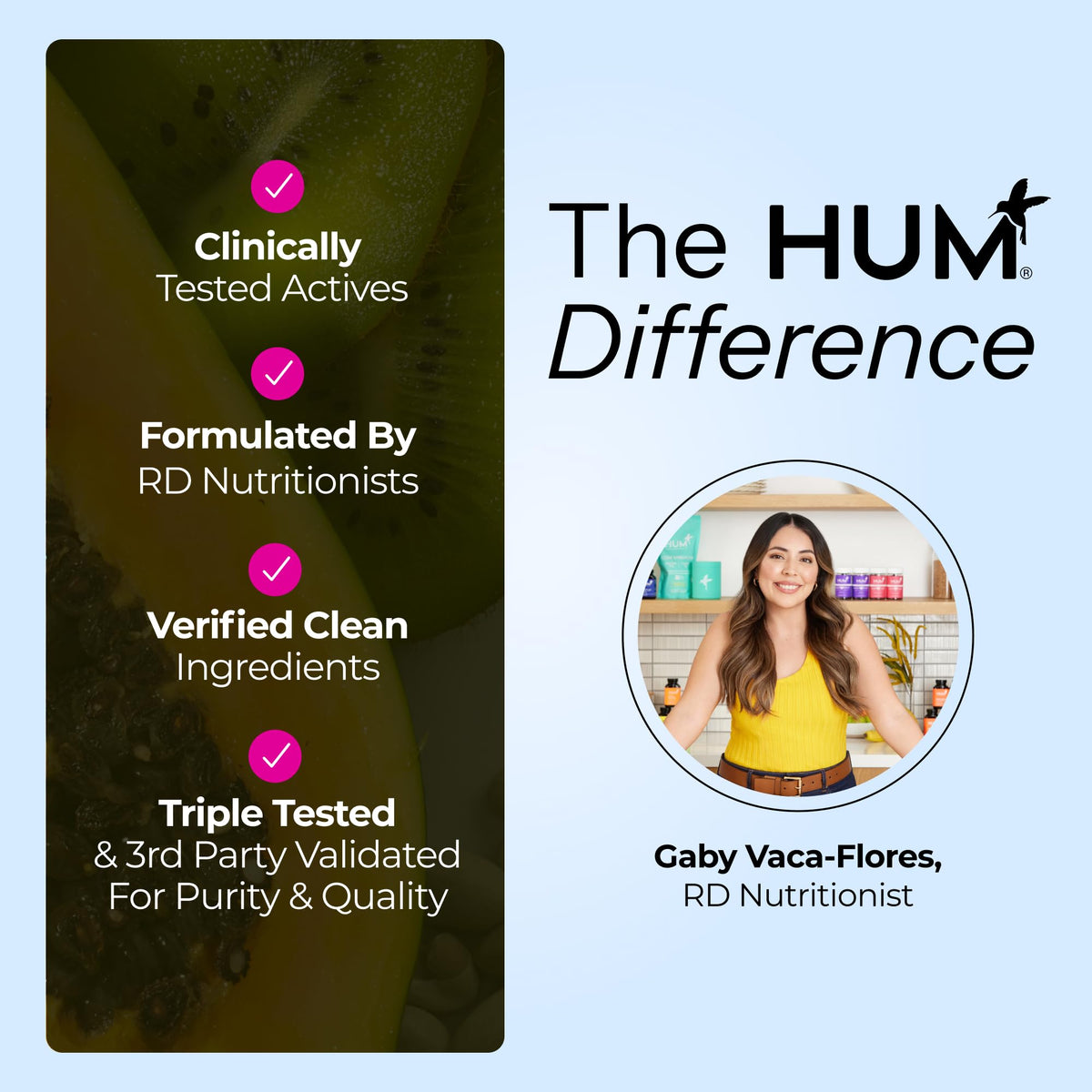 HUM Collagen Love capsules avec fruits et légumes