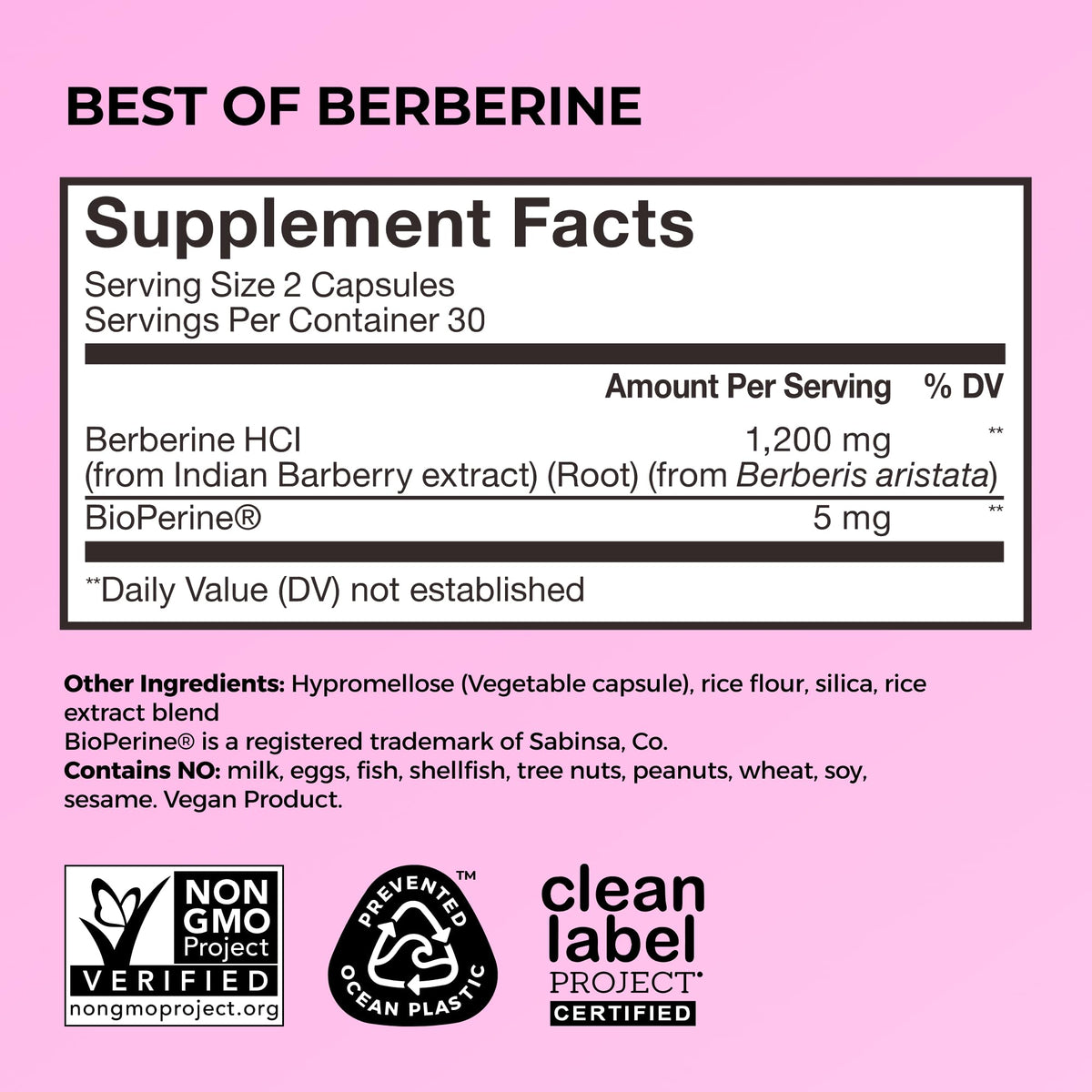 HUM Complément Alimentaire Berbérine 1200mg 60 Capsules avec BioPerine