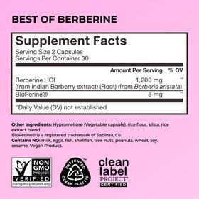 HUM Complément Alimentaire Berbérine 1200mg 60 Capsules avec BioPerine