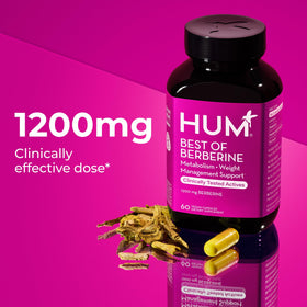 HUM Complément Alimentaire Berbérine 1200mg 60 Capsules sur fond blanc