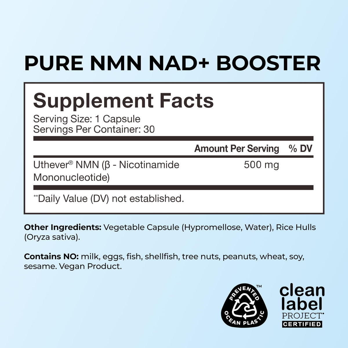 HUM Complément Alimentaire NMN 500mg sur une table