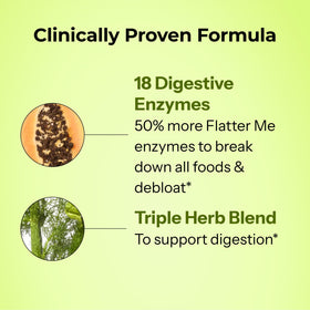 HUM Flatter Me Enzymes daily Extra Fortes 60 Capsules avec une main