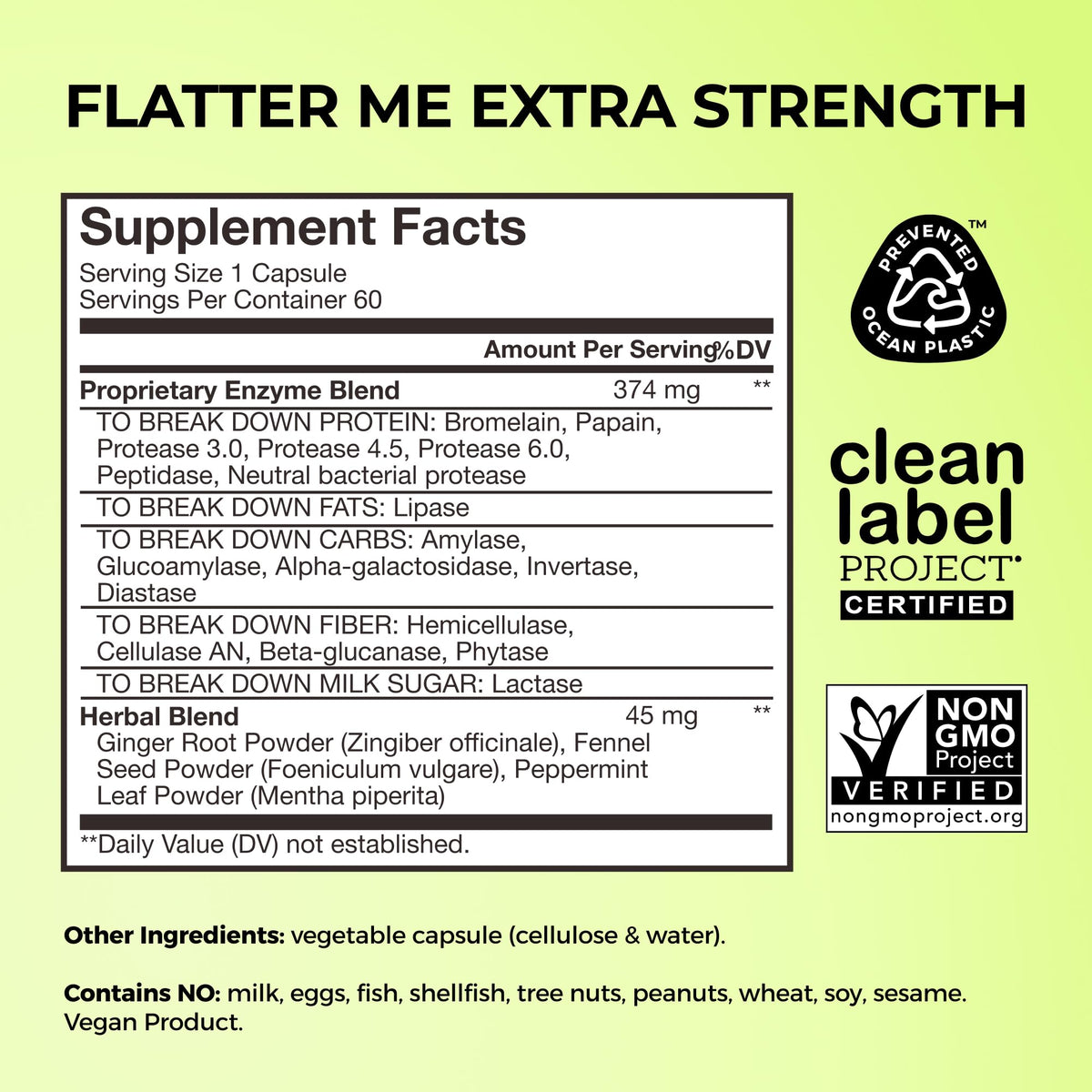 HUM Flatter Me Enzymes daily Extra Fortes 60 Capsules emballage
