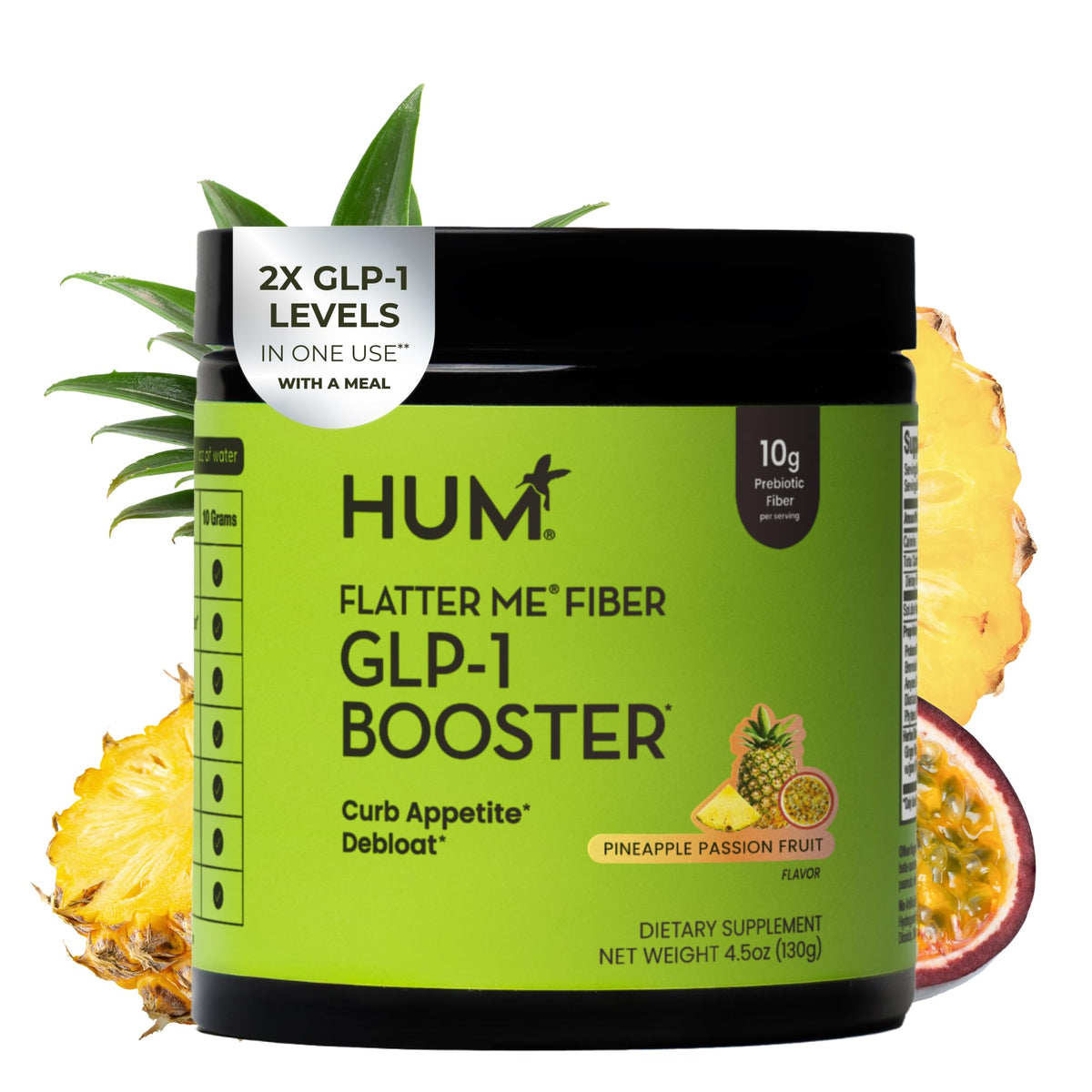 HUM Flatter Me Fiber Poudre Ananas Passion vue avant avec emballage