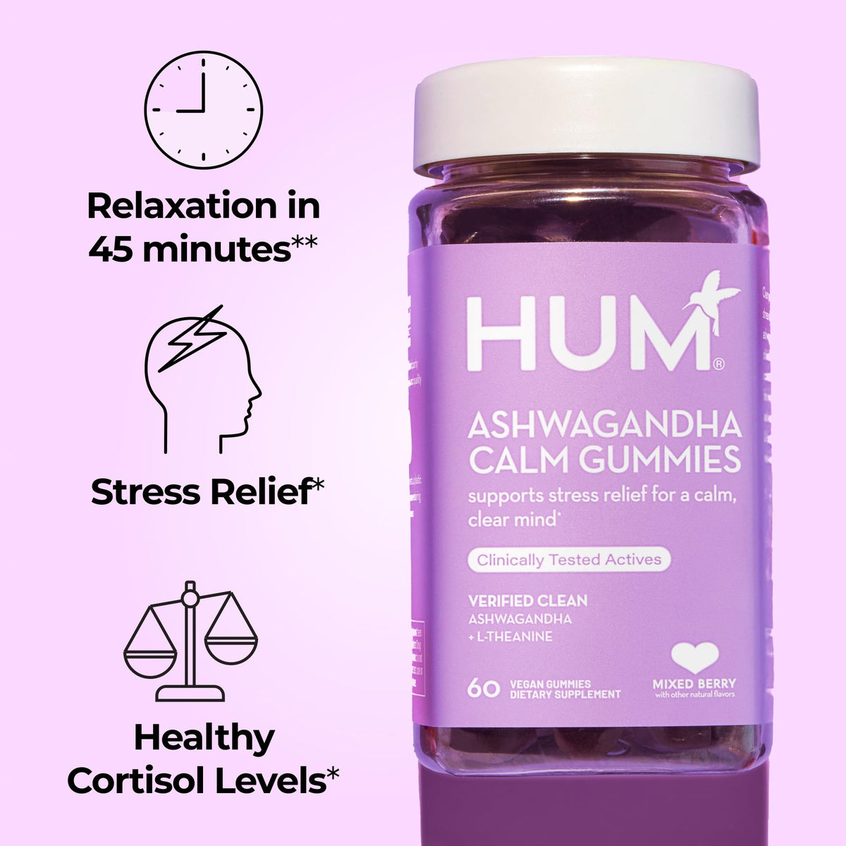 HUM Gummies Calm Ashwagandha gummies au goût de baies mélangées
