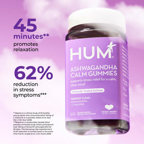 HUM Gummies Calm Ashwagandha ingrédients sur l'étiquette