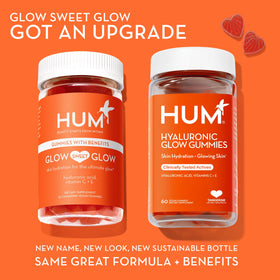 HUM Gummies Hyaluronic Glow 60 Vegan Gummies close-up on gummies