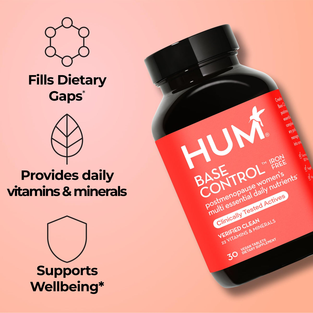 HUM Multivitamines Femmes Base Control comprimés sur une table