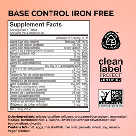 HUM Multivitamines Femmes Base Control ingrédients listés