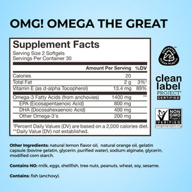 HUM OMG! Omega The Great huile de poisson en bouteille