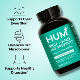 HUM Skin Squad Probiotic 60 capsules vue arrière