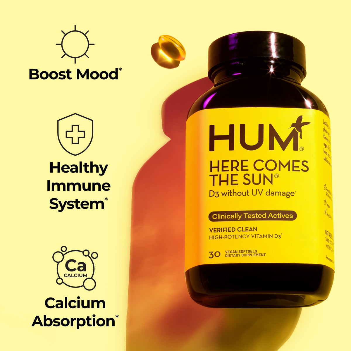HUM Vitamine D3 Vegan 2000 IU gélules emballage