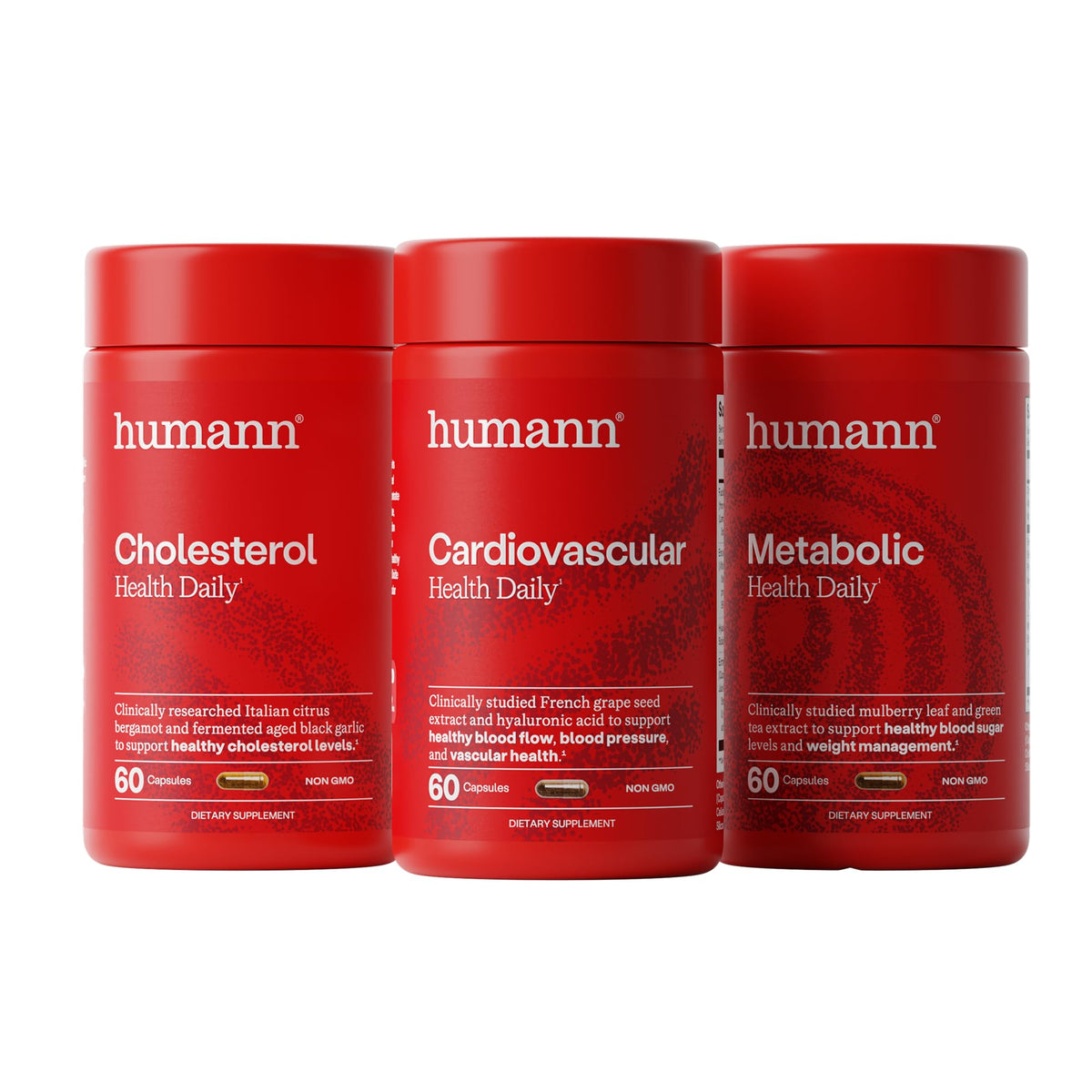 HumanN bundle de compléments alimentaires avec trois bouteilles de 60 capsules