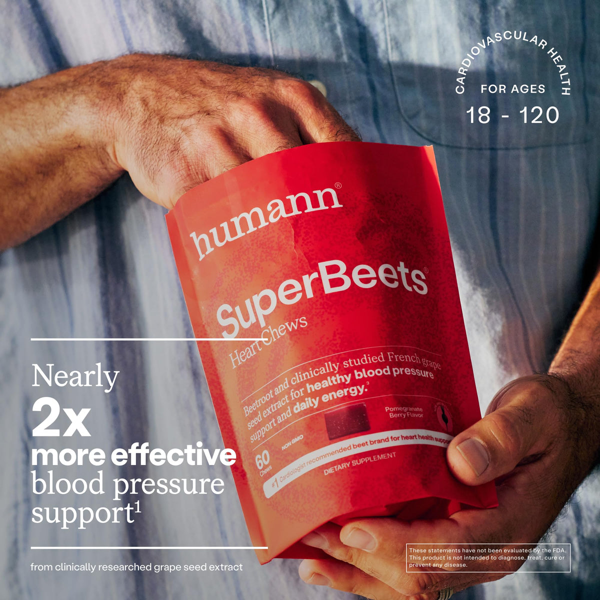 HumanN SuperBeets Heart Chews avec fruits et légumes