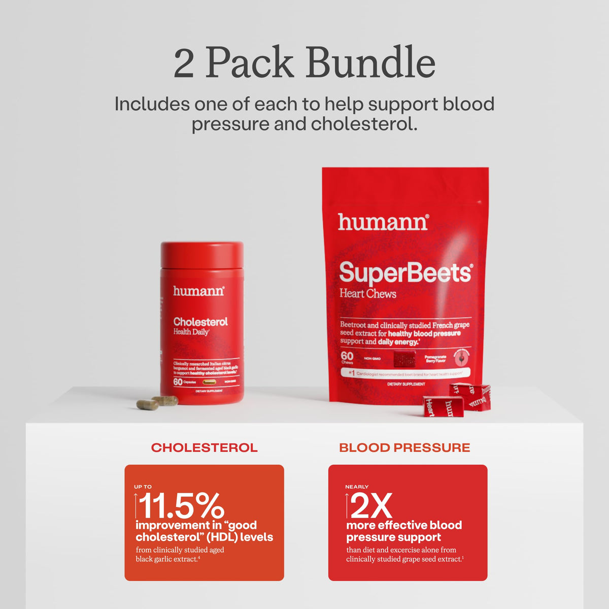 HumanN SuperBeets Heart Chews échantillon sur table